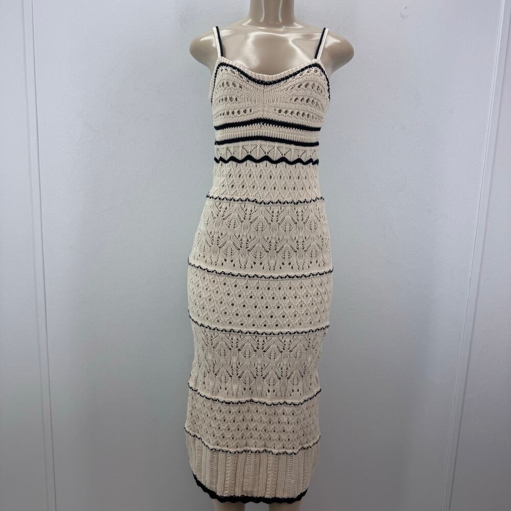 NWT Cezele Crochet Skinny Straps Dress Stretch sz M Boho Beach Vacation Coastal